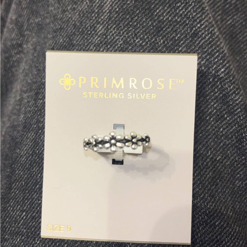 Primrose Sterling Silver Floral Band Ring Size 9
